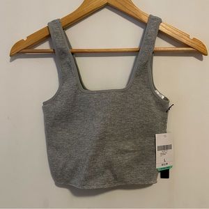 NWT Forever21 Grey + Black Ribbed Sports Bras L